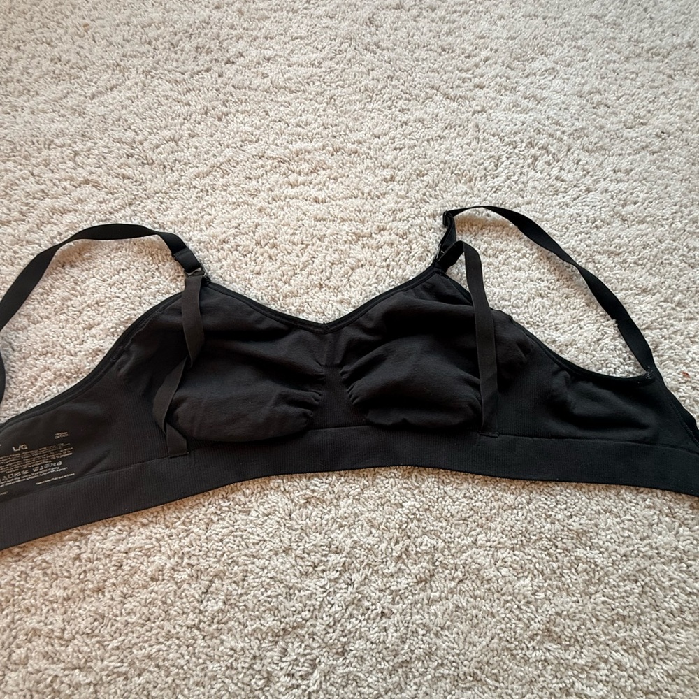 Auden Nursing Seamless Bra Size L Black | Wireless Breastfeeding Soft Cup - Picture 9 of 11
